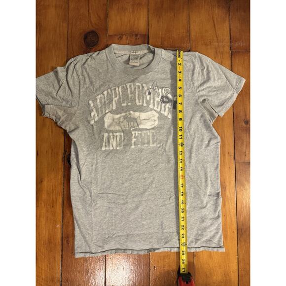 VTG Abercrombie Fitch Shirt Mens L Gray Muscle Short Sleeve Graphic Logo Tee Y2K - Picture 7 of 7